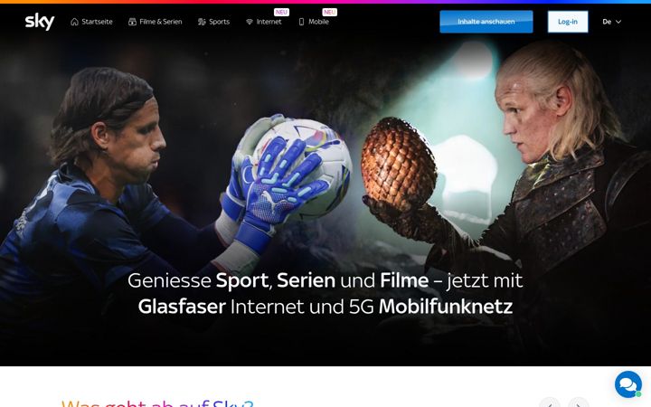 Screenshot of sky.ch