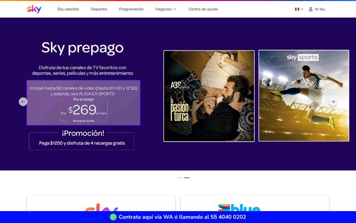 Screenshot of sky.com.mx