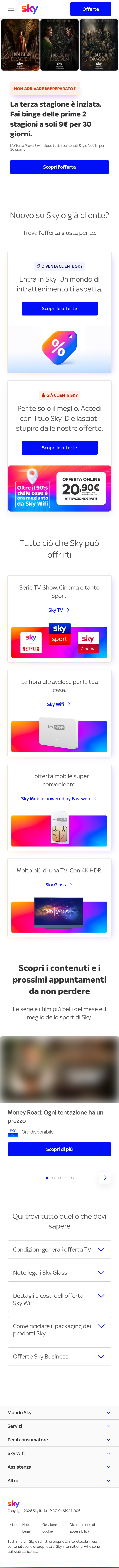 Mobile screenshot of sky.it