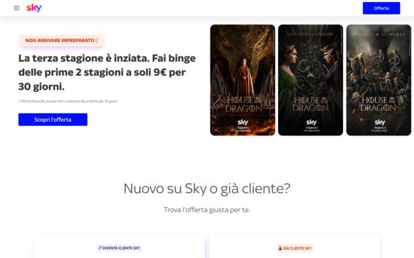 Screenshot of sky.it