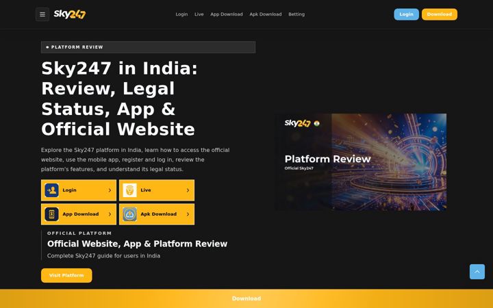 Screenshot of sky247-in.in