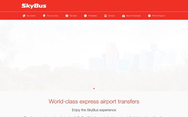 Ekrano kopija skybus.com.au
