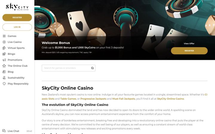 Screenshot ta' skycitycasino.com