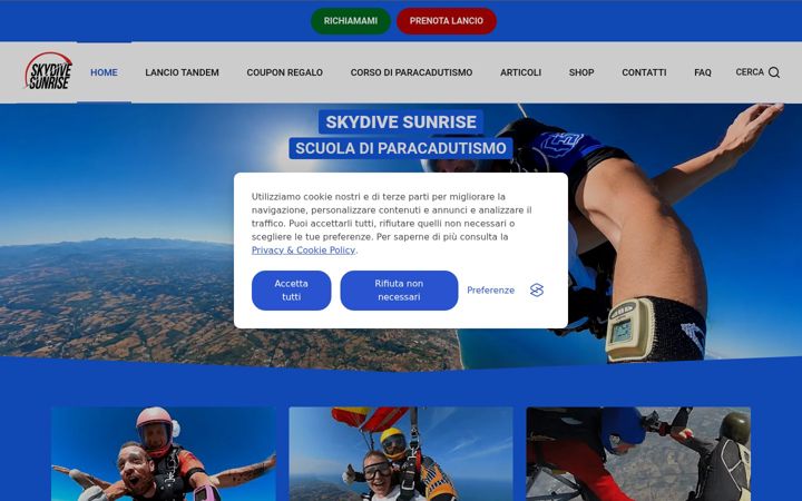 Ekrano kopija skydivesunrise.com