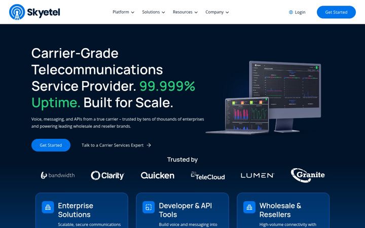 Screenshot of skyetel.com