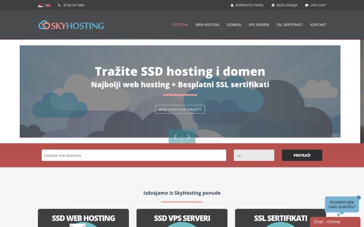 Screenshot of skyhosting.rs