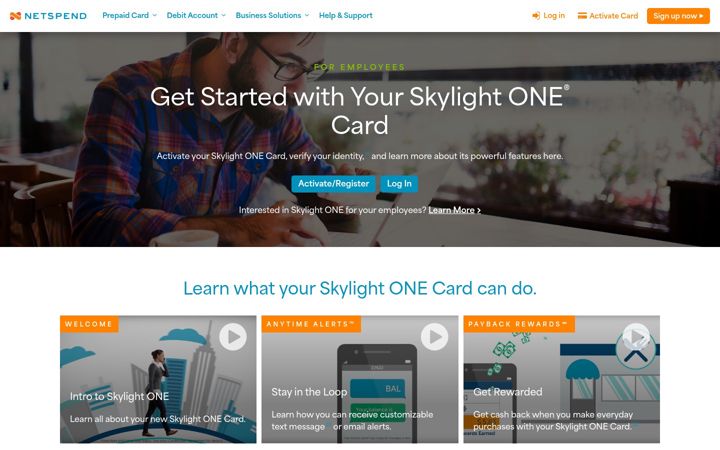 Екранна снимка на skylightpaycard.com