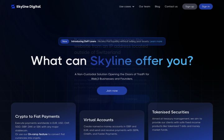 Ekrānuzņēmums no skylinedigital.xyz