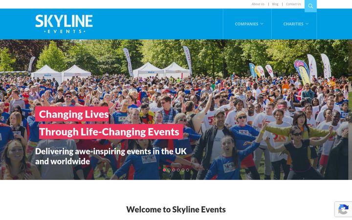 Screenshot van skylineevents.co.uk