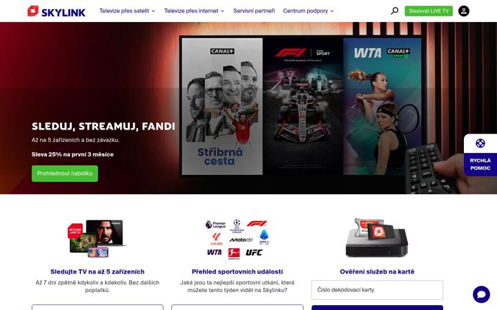 Screenshot of skylink.cz