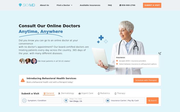 Posnetek zaslona skymd.com