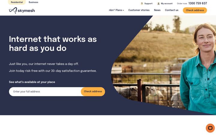 Screenshot of skymesh.com.au