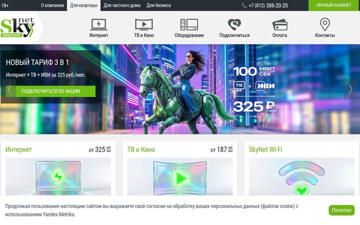 Screenshot of skynet.ru