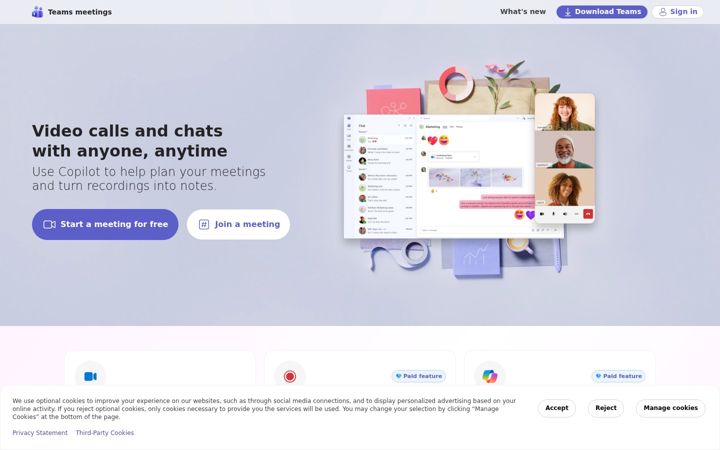 Screenshot ta' skype.com