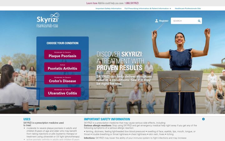 Screenshot of skyrizi.com