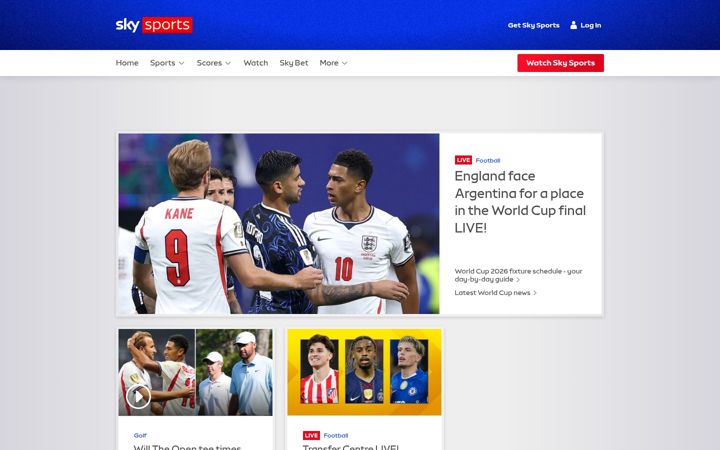 Skærmbillede af skysports.com