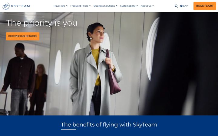 Captură de ecran a skyteam.com