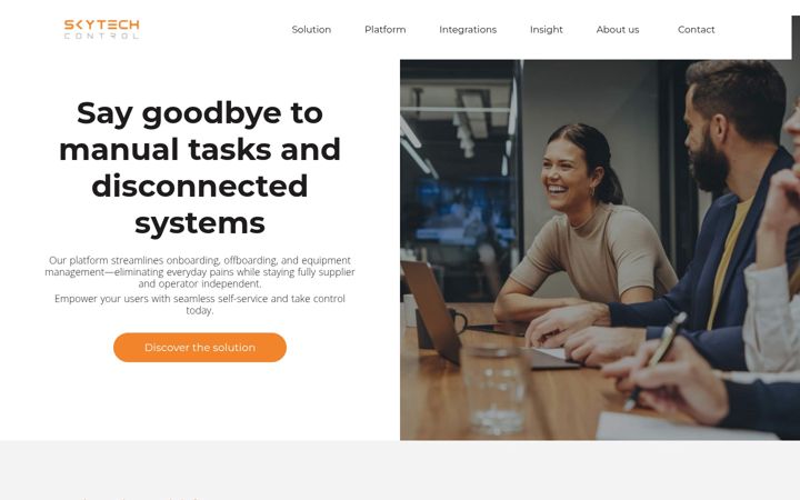 Posnetek zaslona skytechcontrol.io