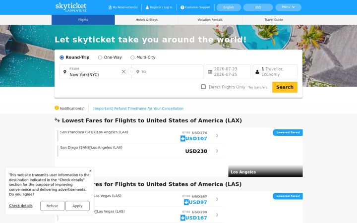 Screenshot of skyticket.com