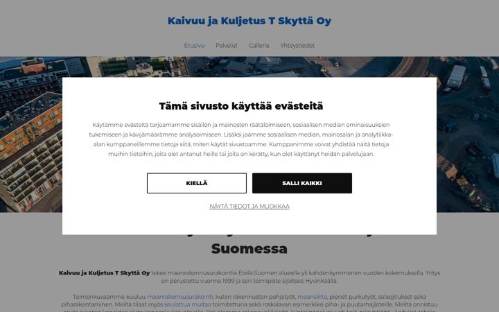 Captura de pantalla de skytta.fi