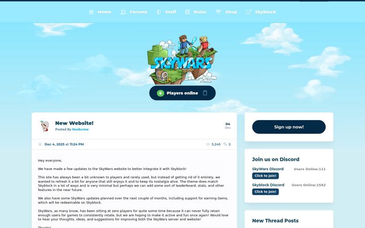 Screenshot of skywars.com