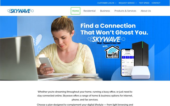 Screenshot von skywaveconnect.com