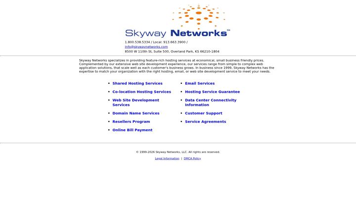 Screenshot of skywaynetworks.com