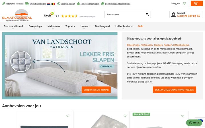 Screenshot of slaaploods.nl