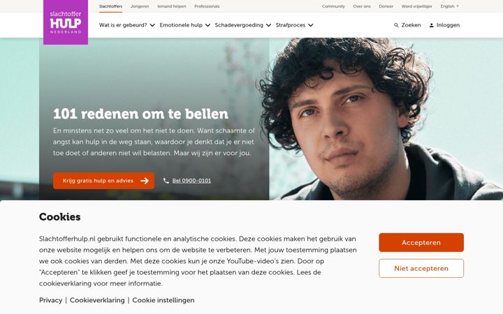 Screenshot of slachtofferhulp.nl