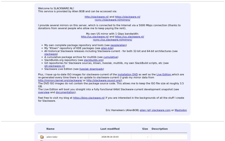 Screenshot of slackware.nl