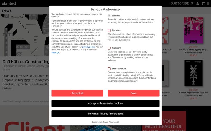 Screenshot of slanted.de