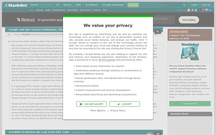 Képernyőkép: slashdot.org