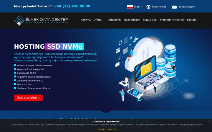 Screenshot of slaskdatacenter.com