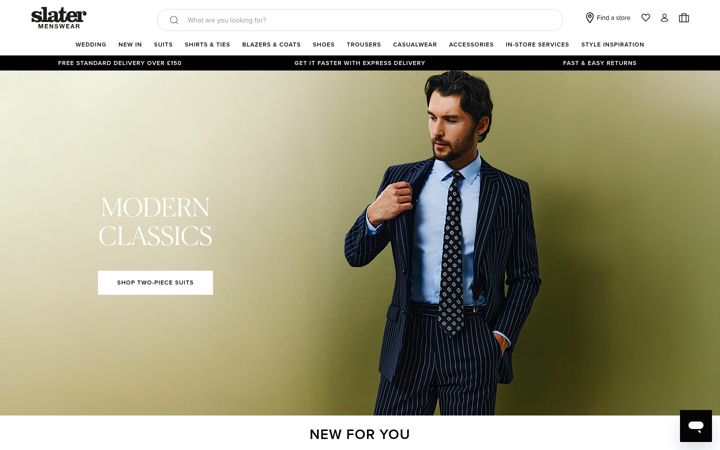 Screenshot of slaters.co.uk