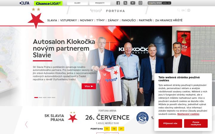 Screenshot of slavia.cz