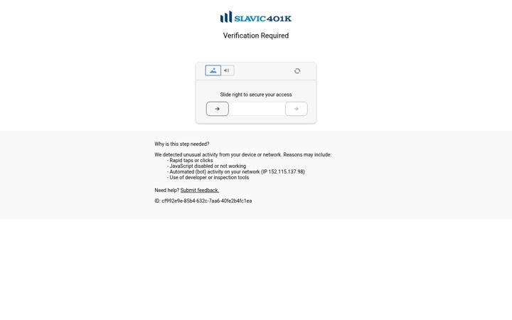 Screenshot of slavic401k.com