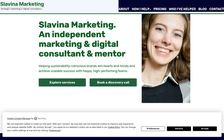 Screenshot di slavinamarketing.com