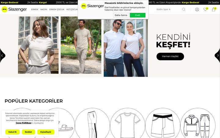 Screenshot von slazenger.com.tr