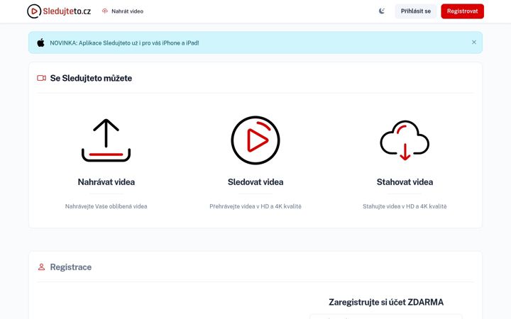 Screenshot of sledujteto.cz