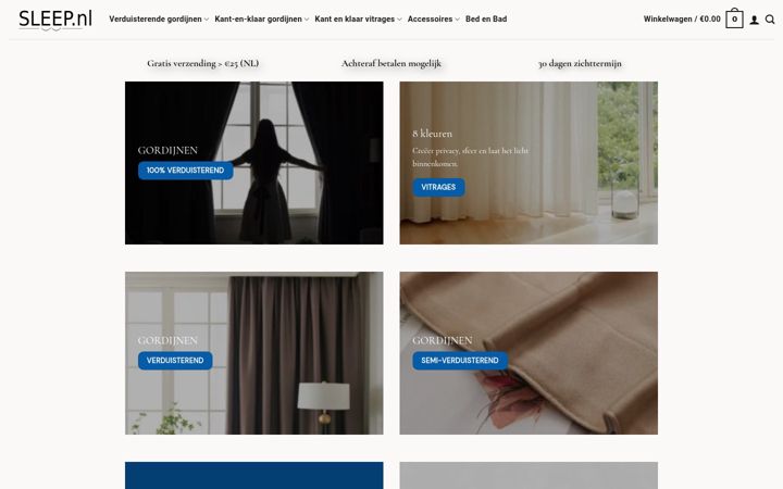 Screenshot stránky sleep.nl