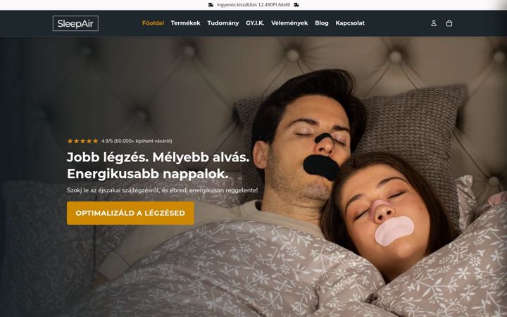 Screenshot of sleepair.hu