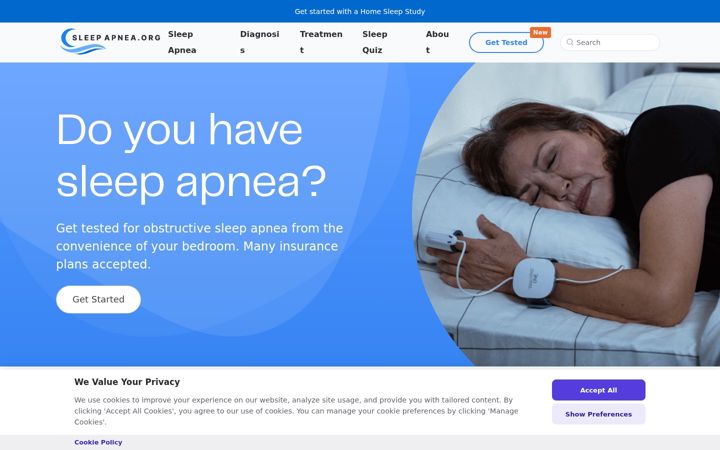 Screenshot of sleepapnea.org