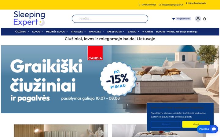 Zrzut ekranu sleepingexpert.lt