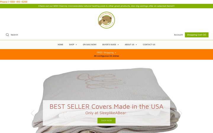 Screenshot of sleeplikeabear.com
