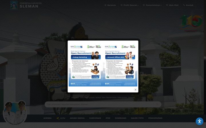 Screenshot stránky slemankab.go.id