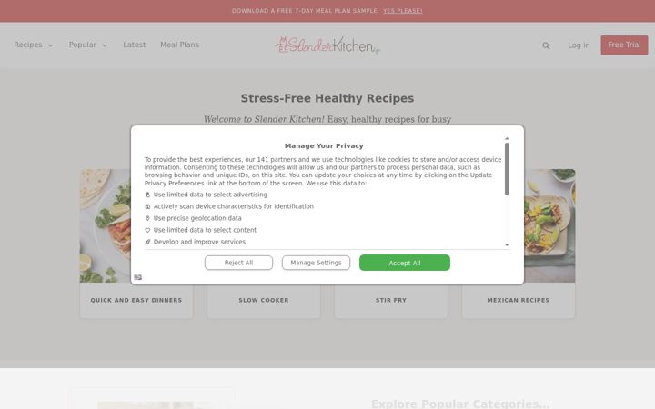 Screenshot di slenderkitchen.com