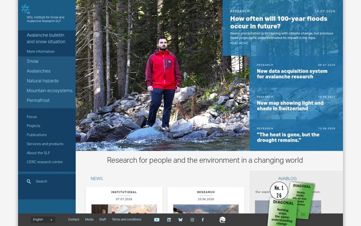Screenshot of slf.ch