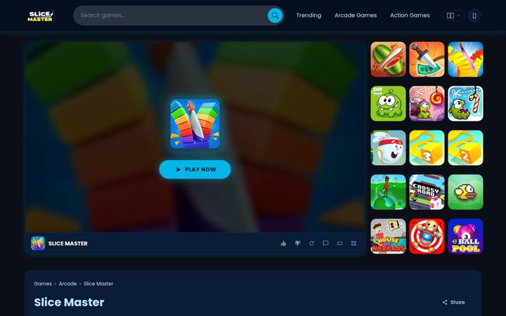 Ekrānuzņēmums no slicemasterfree.com