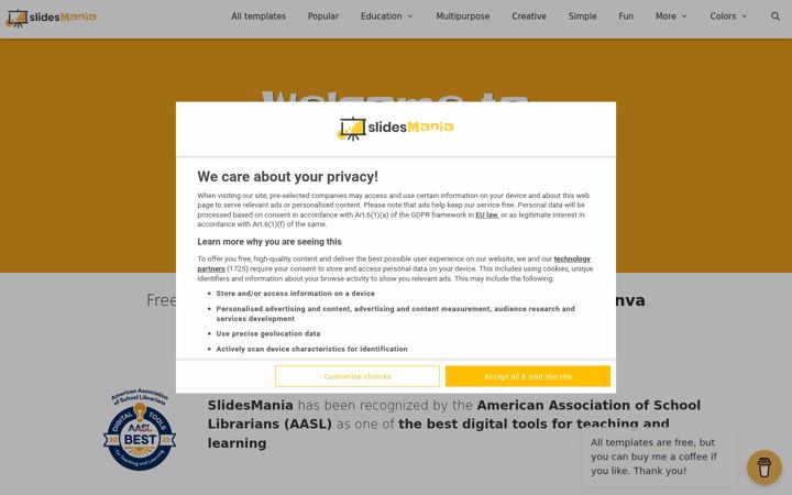 Screenshot of slidesmania.com