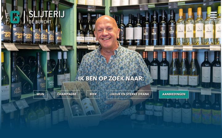 Captura de pantalla de slijterijdeburcht.nl
